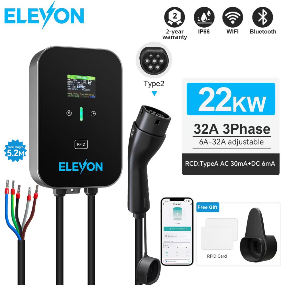 Ev Charger Wallbox - ELEVON EV Charging Station 22KW Type2