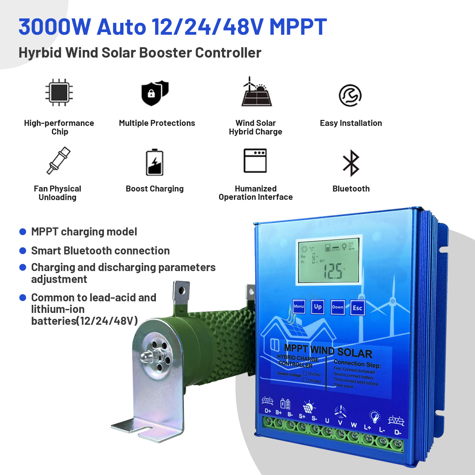 3000W MPPT Hybrid Solar Wind C - Wind Solar Hybrid Kit 评论和价格